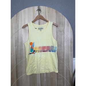 Chubbies Mens Yellow Surf‎ Graphic Tank Top Life is Too Short For Pants Small
